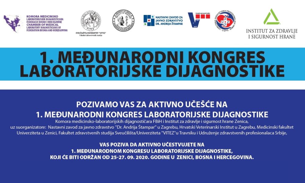 PRIJAVITE SE: Prvi Međunarodni Kongres Laboratorijske Dijagnostike, 25.-27. 09. U Zenici