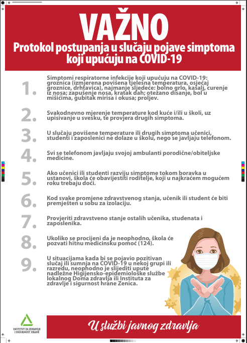 Važno - simptomi i protokol COVID-19